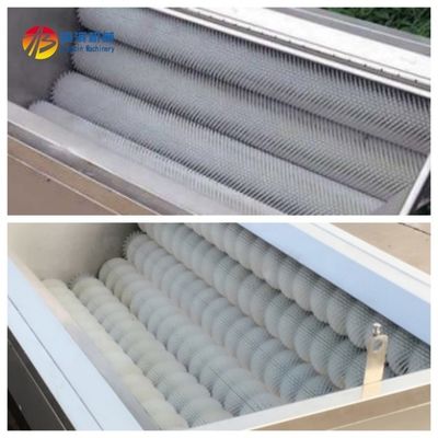 Macchina per spazzare le patate e lo zenzero 1450*880*760mm Usata per frutti di mare vegetali