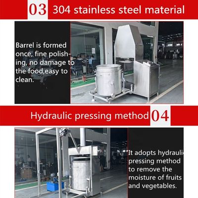 304 Stainless Steel Hydraulic Cold-Press Juicer per la produzione commerciale di succo d'arancia